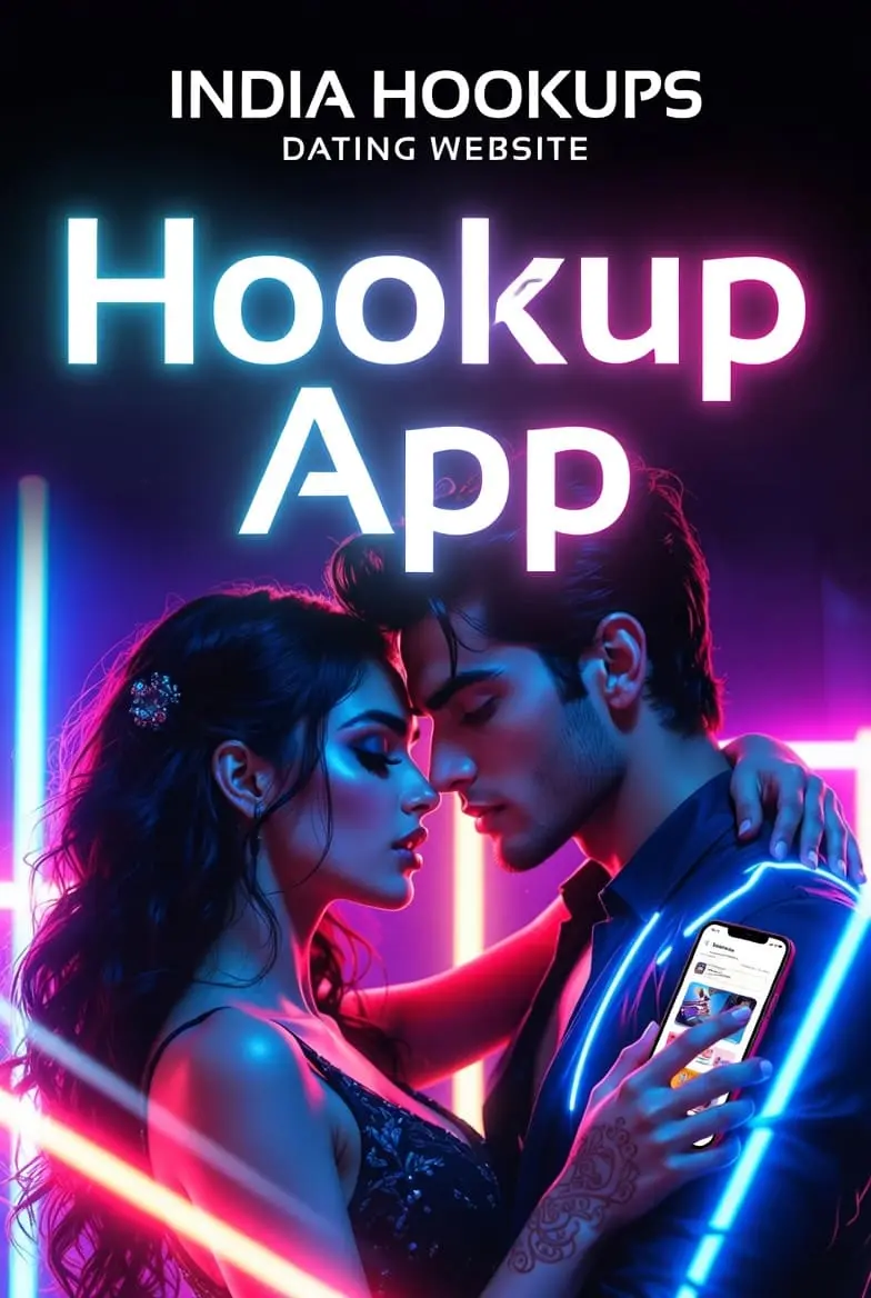 India Hookup app interface showing AI-powered matching, incognito mode, and encrypted messaging for casual dating and hookups in India