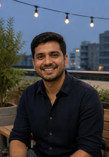 Arjun on a Bangalore terrace in a profile photo